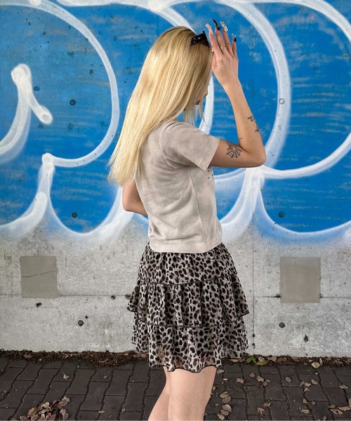 sedacle girl（セダクルガール）の「ダート加工スタッズチビT（Tシャツ/カットソー・レディース・ピンク/ブラック/ネイビー/ベージュ・MEDIUM/SMALL）」の21枚目の写真