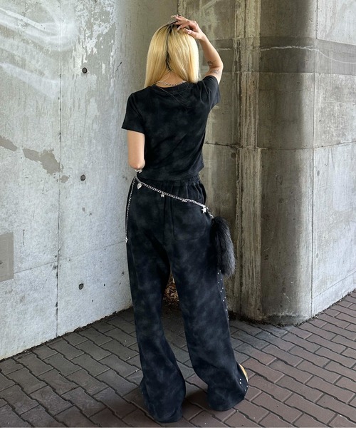 sedacle girl（セダクルガール）の「ダート加工スタッズチビT（Tシャツ/カットソー・レディース・ピンク/ブラック/ネイビー/ベージュ・MEDIUM/SMALL）」の12枚目の写真