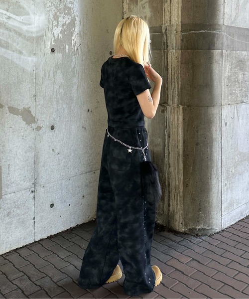 sedacle girl（セダクルガール）の「ダート加工スタッズチビT（Tシャツ/カットソー・レディース・ピンク/ブラック/ネイビー/ベージュ・MEDIUM/SMALL）」の13枚目の写真