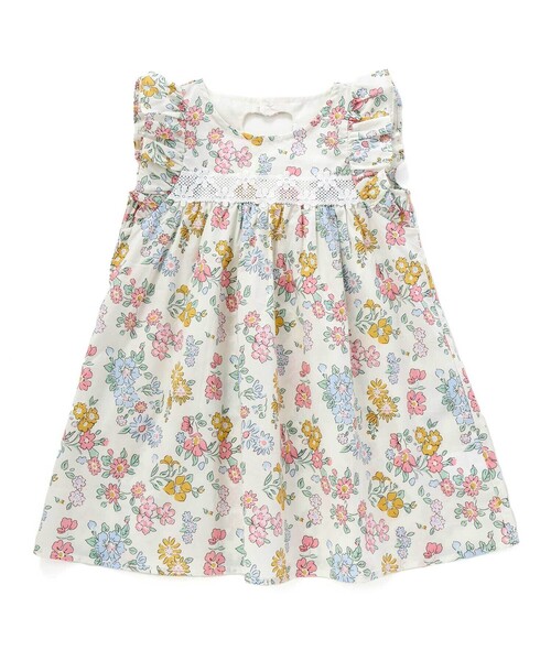 SLAP SLIP（スラップスリップ）の「袖フリル後ろオープンハート花柄ワンピース(90~130cm)（ワンピース・キッズ・ホワイト系その他/オレンジ系その他・90cm/110cm/130cm/100cm/120cm）」の6枚目の写真