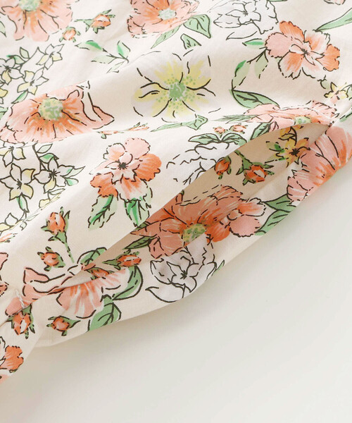 SLAP SLIP（スラップスリップ）の「袖フリル後ろオープンハート花柄ワンピース(90~130cm)（ワンピース・キッズ・ホワイト系その他/オレンジ系その他・90cm/110cm/130cm/100cm/120cm）」の16枚目の写真