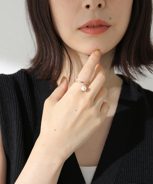 【美品】　hirotaka ヒロタカ アコヤパール ダイヤモンド リング Manhattan アコヤパール ダイヤモンド リング
