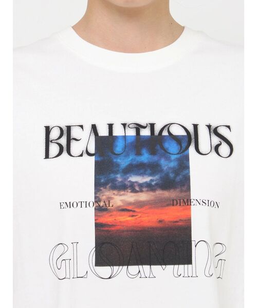 MURUA(ムルーア)の「GLOAMINGオーバーTシャツ(Tシャツ/カットソー・レディース・ホワイト/ブラック・FREE)」の8枚目の写真