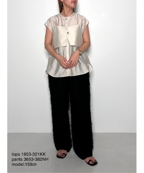 CHIGNON（シニヨン）の「【 CHIGNON / シニヨン 】ビスチェフレンチシャツ（シャツ/ブラウス・レディース・アイボリー/ブラック・FREE）」の15枚目の写真