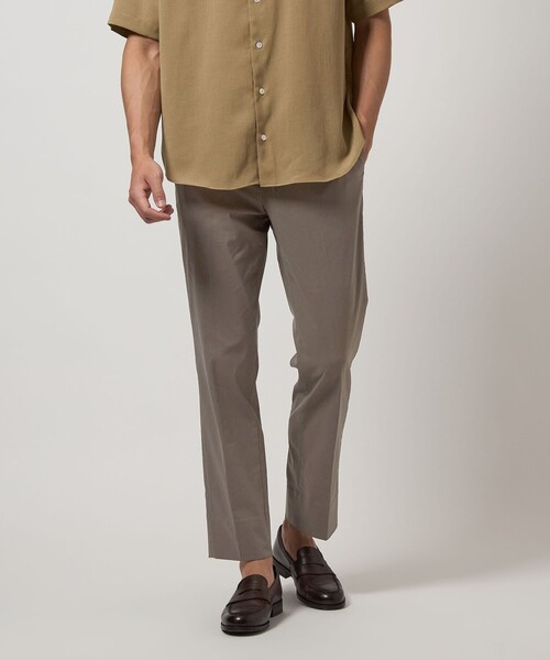 green label relaxing（グリーンレーベルリラクシング）の「エブリット コットンナイロン麻ポリウレタン スタンダード NP スラックス -ストレッチ・接触冷感-（スラックス・メンズ・ダークグレー/ネイビー/モカ・XL/M/L/S）」の2枚目の写真