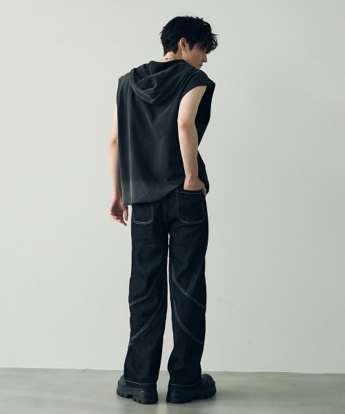 Shoowtime（ショウタイム）の「Embroidered straight denim pants / 刺繍デザインストレートデニムパンツ（デニムパンツ・メンズ・ブラック・MEDIUM/LARGE/X-LARGE）」の18枚目の写真