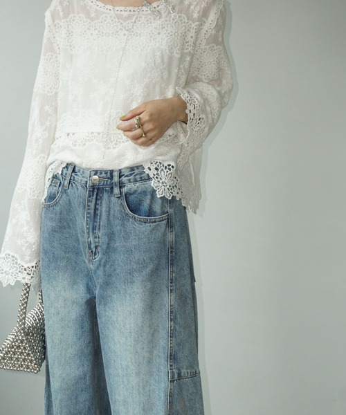 コットンレーストップス 楽天市場】コットンレース ブラウス（サイズ（S/M/L）SS）の通販