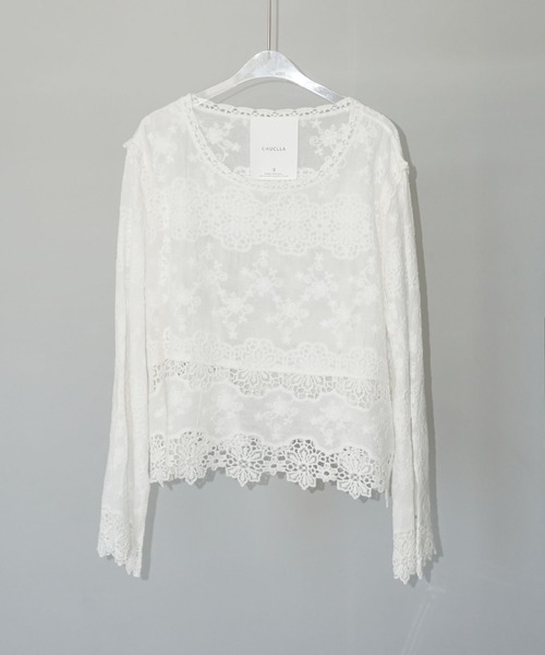 コットンレーストップス COTTON LACE TOPS コットン レース トップス 夏服 半袖（Tシャツ