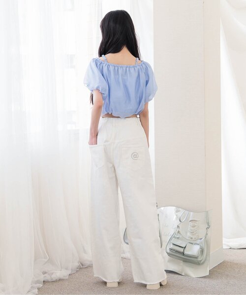 algy(アルジー)の「2WAYオフショルブラウス(シャツ/ブラウス・キッズ・ブラック/オフホワイト/サックスブルー・SMALL/MEDIUM/XX-SMALL/X-SMALL)」の5枚目の写真