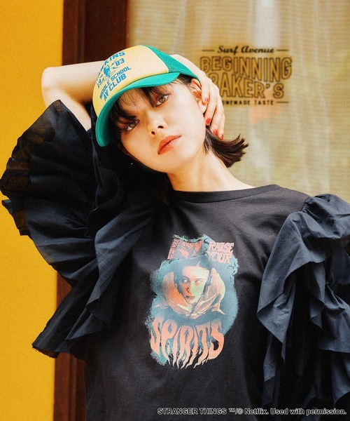 ☆☆NIKO☆☆です♡ STRANGER THINGS】コラボ ラッフルスリーブTシャツ（Tシャツ