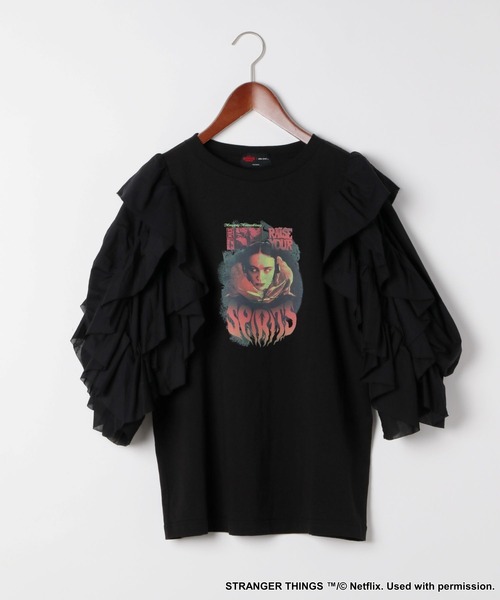 STRANGER THINGS】コラボ ラッフルスリーブTシャツ（Tシャツ