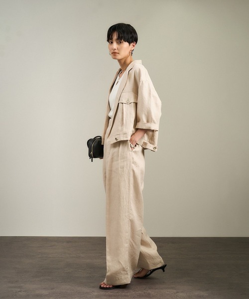 SALON adam et rope'（サロン アダム エ ロペ）の「【WEB限定】プリマベールリブヘンリーネックノースリーブプルオーバー［UVケア・洗える］（タンクトップ・レディース・チャコールグレー/ブラック/オフホワイト・FREE）」の16枚目の写真