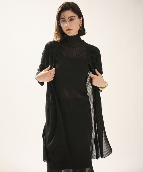 uncrave(アンクレイヴ)の「シアーニット コンビトップス(ニット/セーター・レディース・ホワイト系/ベージュ系/ブラック系/ライトイエロー系・1/2)」の17枚目の写真