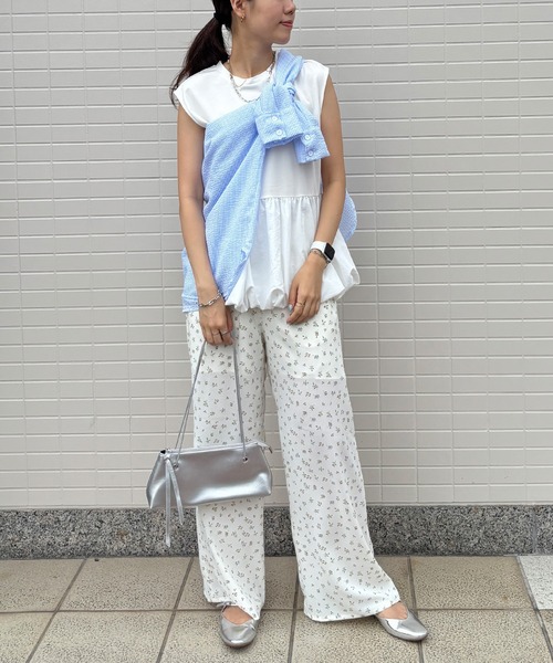 セール】【ISOOK / アイスー】フラワープリントイージーパンツ