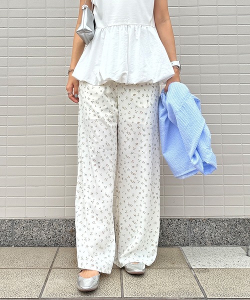 ISOOK（アイスー）の「【ISOOK / アイスー】フラワープリントイージーパンツ / 花柄 セットアップ 柄パンツ イージーパンツ ウエストゴム ハイウエスト ホワイト ブラック 白 黒 ZOZOTOWN限定（その他パンツ・レディース・ブラック/ホワイト・FREE）」の19枚目の写真