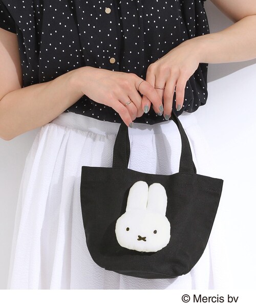 Miffy( ミッフィー)の「【miffy/boris】立体フェイストート(トートバッグ・レディース・アイボリー/ブラック・00)」の2枚目の写真