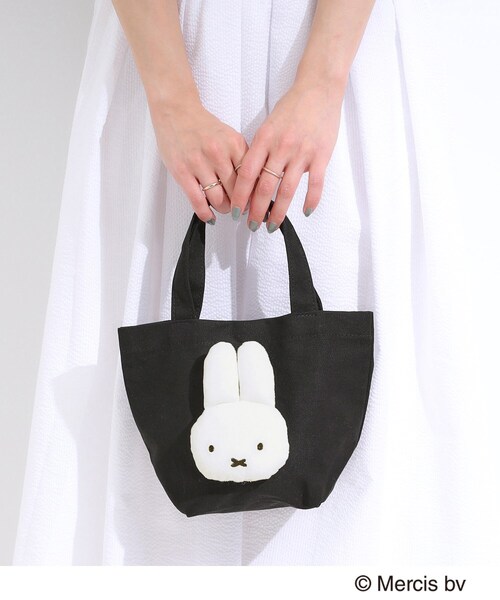 Miffy( ミッフィー)の「【miffy/boris】立体フェイストート(トートバッグ・レディース・アイボリー/ブラック・00)」の5枚目の写真