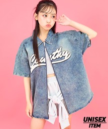 ANAP GｉRL | ANAPR+Sダブルジップデニム半袖シャツ【ユニセックス】(シャツ/ブラウス)