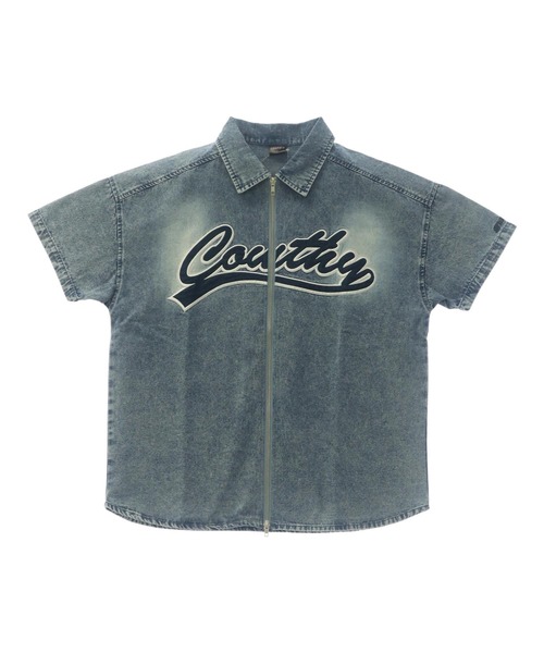 ANAP GｉRL（アナップガール）の「ANAPR+Sダブルジップデニム半袖シャツ【ユニセックス】（シャツ/ブラウス・キッズ・ブルー/ライトブルー・XS/M/S）」の4枚目の写真