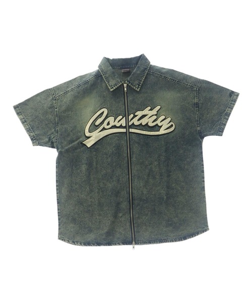 ANAP GｉRL（アナップガール）の「ANAPR+Sダブルジップデニム半袖シャツ【ユニセックス】（シャツ/ブラウス・キッズ・ブルー/ライトブルー・XS/M/S）」の3枚目の写真