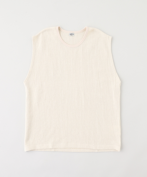 JOURNAL STANDARD J.S HOMESTEAD(ジャーナルスタンダードホームステッド)の「J.S.Homestead / レノ ファブリック ノー スリーブ(Tシャツ/カットソー・メンズ・ブラック/アイボリー/カーキ/ブラック系その他・MEDIUM/LARGE)」の2枚目の写真