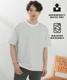 THE SHOP TK  | パーフェクテックボーダー半袖Tシャツ 【吸水速乾／洗濯機OK】(Tシャツ/カットソー)