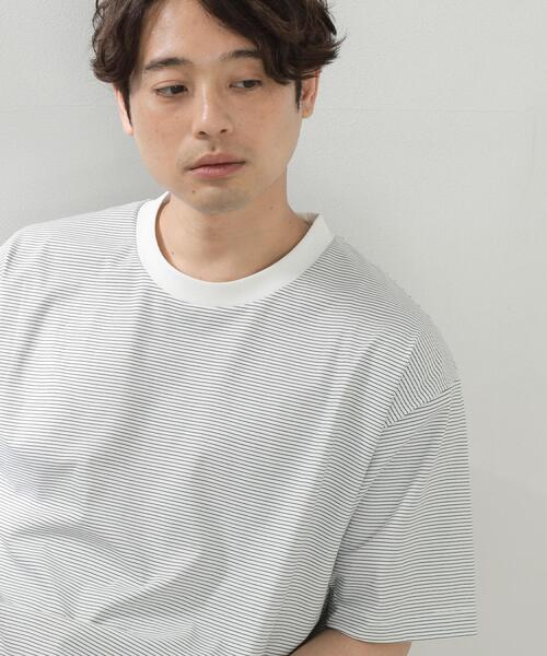 THE SHOP TK （ザ ショップ ティーケー ）の「パーフェクテックボーダー半袖Tシャツ 【吸水速乾／洗濯機OK】（Tシャツ/カットソー・メンズ・ホワイト系5/ブラック系2・02/03/04）」の3枚目の写真