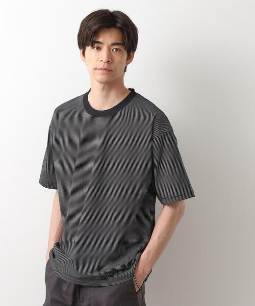 THE SHOP TK （ザ ショップ ティーケー ）の「パーフェクテックボーダー半袖Tシャツ 【吸水速乾／洗濯機OK】（Tシャツ/カットソー・メンズ・ホワイト系5/ブラック系2・02/03/04）」の12枚目の写真