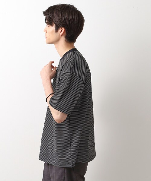 THE SHOP TK （ザ ショップ ティーケー ）の「パーフェクテックボーダー半袖Tシャツ 【吸水速乾／洗濯機OK】（Tシャツ/カットソー・メンズ・ホワイト系5/ブラック系2・02/03/04）」の13枚目の写真