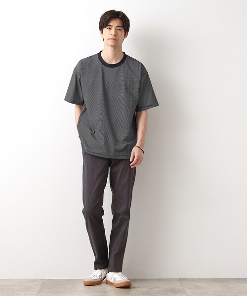 THE SHOP TK （ザ ショップ ティーケー ）の「パーフェクテックボーダー半袖Tシャツ 【吸水速乾／洗濯機OK】（Tシャツ/カットソー・メンズ・ホワイト系5/ブラック系2・02/03/04）」の15枚目の写真