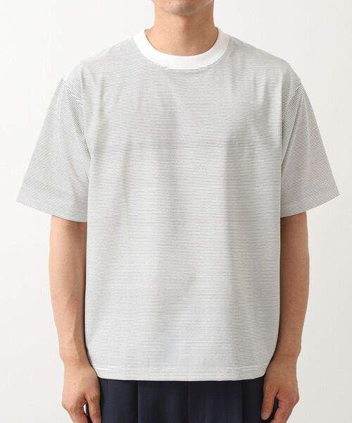 THE SHOP TK （ザ ショップ ティーケー ）の「パーフェクテックボーダー半袖Tシャツ 【吸水速乾／洗濯機OK】（Tシャツ/カットソー・メンズ・ホワイト系5/ブラック系2・02/03/04）」の17枚目の写真