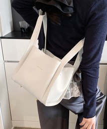 レザー調 型押し 2WAY スクエア ハンドバッグ