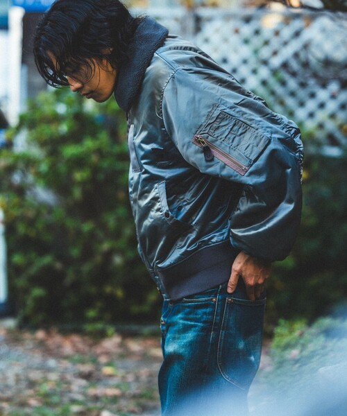 BEAMS（ビームス）の「ワイドショートフィット B-15タイプ フライトジャケット（ブルゾン・メンズ・ネイビー/グリーン系その他・XL/L/M/S）」の9枚目の写真