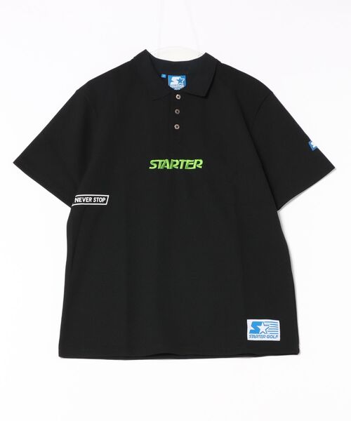 STARTER(スターター)の「●STARTER GOLF●スターターゴルフ STARTERロゴ刺繍半袖ポロシャツ SG-123009(ポロシャツ・メンズ・ブラック・M/L)」の1枚目の写真