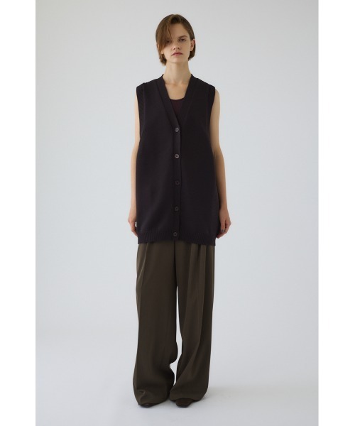 セール】Belt set long knit vest ベルトセットロングニットベスト