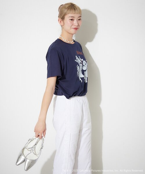 BIRTHDAY BAR（バースデイバー）の「【GHOSTBUSTERS ゴーストバスターズ】コットンTシャツ　ネイビー（Tシャツ/カットソー・レディース・ネイビー・0）」の5枚目の写真