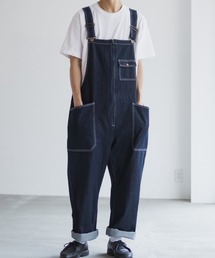 OLD MILL ダックオーバーオール/サロペット/裏地付古着/実寸W44L28 LIBERTY. - W44☆古着 リバティ オーバーオール メンズ 00年代