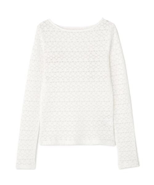 NATURAL BEAUTY BASIC（ナチュラルビューティーベーシック）の「◇ストレッチレーストップス（Tシャツ/カットソー・レディース・オフホワイト/ブラック/マジェンタ・FREE）」の13枚目の写真