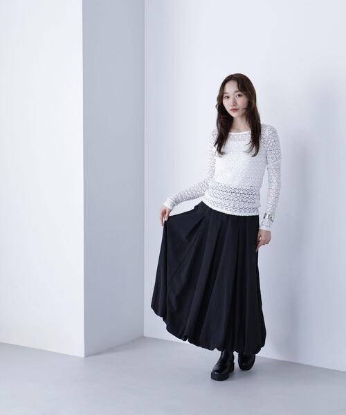 NATURAL BEAUTY BASIC（ナチュラルビューティーベーシック）の「◇ストレッチレーストップス（Tシャツ/カットソー・レディース・オフホワイト/ブラック/マジェンタ・FREE）」の14枚目の写真