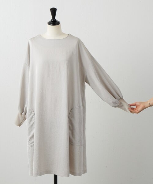 BEARDSLEY（ビアズリー）の「パイピングテントワンピース（ワンピース・レディース・ブラック/ベージュ・FREE）」の6枚目の写真