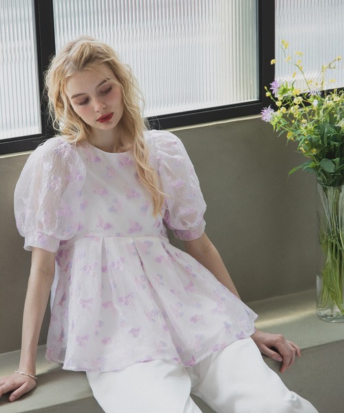 MERAKI（メラキ）の「ニュアンスカラーブラウス（シャツ/ブラウス・レディース・グリーン/パープル/オレンジ・FREE）」の2枚目の写真