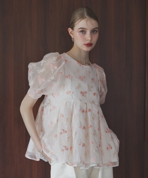 MERAKI（メラキ）の「ニュアンスカラーブラウス（シャツ/ブラウス・レディース・グリーン/パープル/オレンジ・FREE）」の3枚目の写真