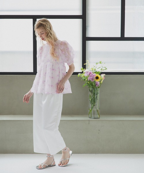 MERAKI（メラキ）の「ニュアンスカラーブラウス（シャツ/ブラウス・レディース・グリーン/パープル/オレンジ・FREE）」の5枚目の写真