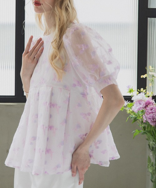 MERAKI（メラキ）の「ニュアンスカラーブラウス（シャツ/ブラウス・レディース・グリーン/パープル/オレンジ・FREE）」の7枚目の写真