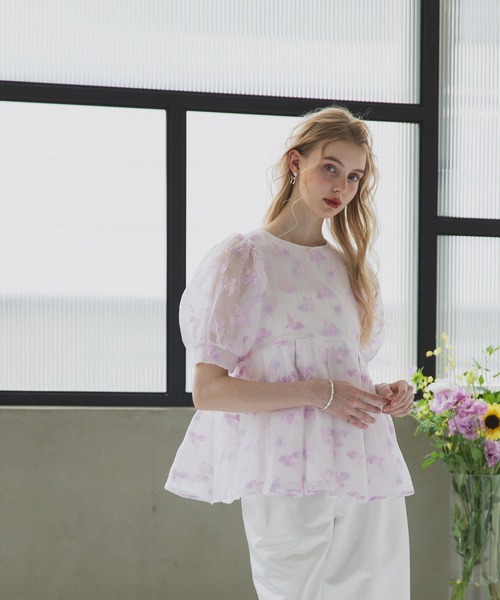 MERAKI（メラキ）の「ニュアンスカラーブラウス（シャツ/ブラウス・レディース・グリーン/パープル/オレンジ・FREE）」の9枚目の写真