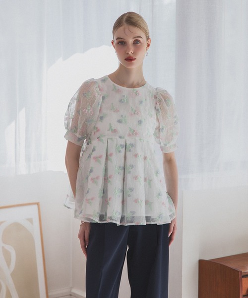 MERAKI（メラキ）の「ニュアンスカラーブラウス（シャツ/ブラウス・レディース・グリーン/パープル/オレンジ・FREE）」の10枚目の写真