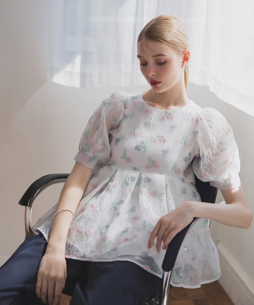 MERAKI（メラキ）の「ニュアンスカラーブラウス（シャツ/ブラウス・レディース・グリーン/パープル/オレンジ・FREE）」の14枚目の写真