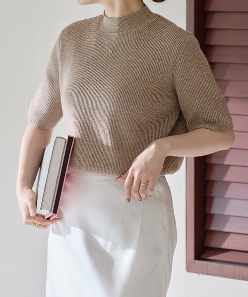 gemeil(ジェムイル)の「ハイネックリブニット(LA-317)(ニット/セーター・レディース・ホワイト/ベージュ/グレー/ブラック・MEDIUM/SMALL)」の1枚目の写真