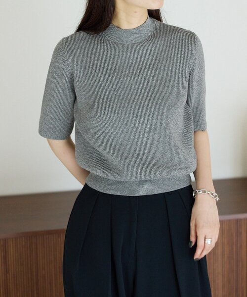 gemeil(ジェムイル)の「ハイネックリブニット(LA-317)(ニット/セーター・レディース・ホワイト/ベージュ/グレー/ブラック・MEDIUM/SMALL)」の4枚目の写真