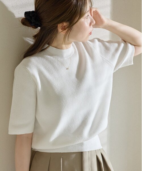 gemeil(ジェムイル)の「ハイネックリブニット(LA-317)(ニット/セーター・レディース・ホワイト/ベージュ/グレー/ブラック・MEDIUM/SMALL)」の2枚目の写真